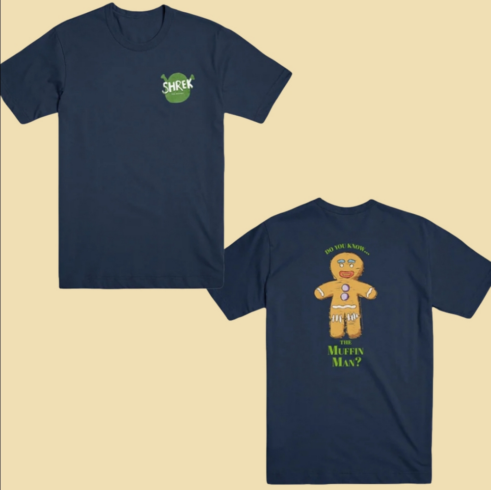 Shrek The Musical US Tour Logo T Shirt Shrek & The Muffin Man Emo Goth